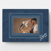 Denim Frameless Family Foto Easel Terug Fotoplaat (voorkant)