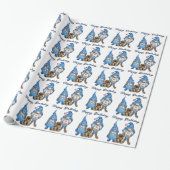 Denim Gnomes Pattern Cadeaupapier (Uitgerold)