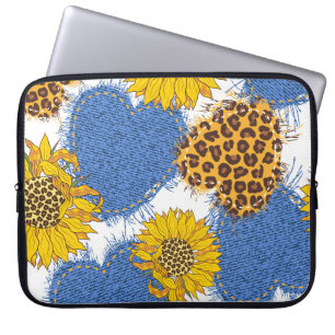 Denim-harten gemaakt van weefsel met gedraaide ran laptop sleeve