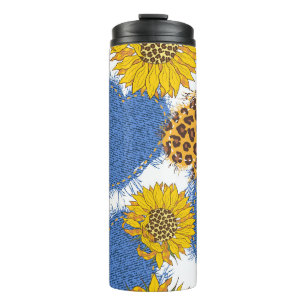 Denim-harten gemaakt van weefsel met gedraaide ran thermosbeker