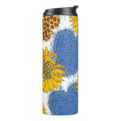 Denim-harten gemaakt van weefsel met gedraaide ran thermosbeker (Gedraaid links)