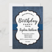 Denim Invitation, verjaardagsfeest Kaart (Voorkant)