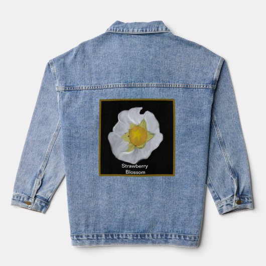 Denim Jacket Aardbeienbloesem (Achterkant)