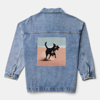 Denim Jacket bedrukte hond