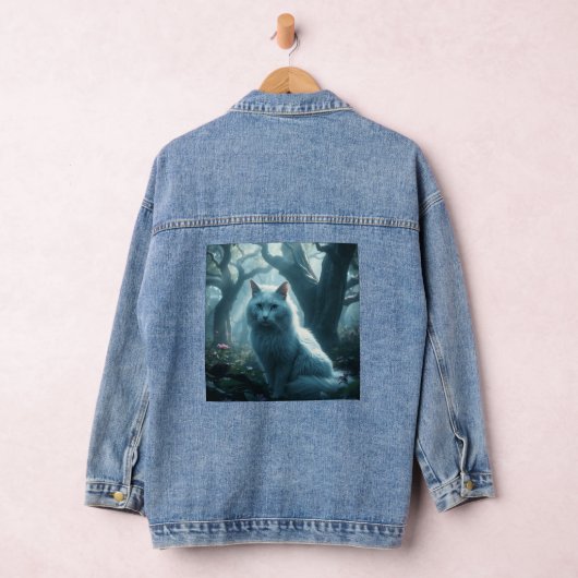 Denim Jacket chat blanc sur le dos (Hangar)