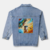 Denim Jacket — Coffee Breeze Art (Verso)