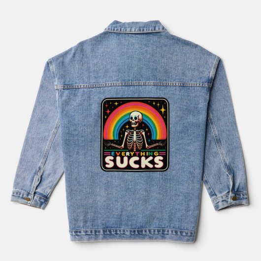 Denim Jacket, drôle de design, Tout Sucks. (Verso)