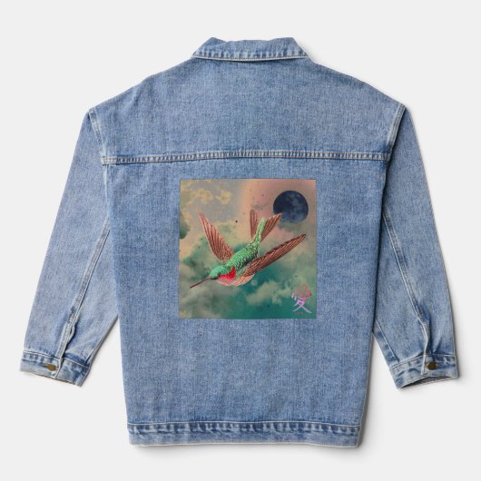 DENIM JACKET HUMMINGBIRD AVEC LE CIEL NOIR LUNE NO (Verso)