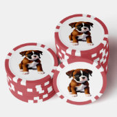 Denim Jas Boxer Hond Poker Chips (Opstapeling)