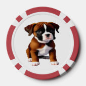 Denim Jas Boxer Hond Poker Chips (Achterkant)