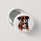 Denim Jas Boxer Hond Ronde Button 3,2 Cm (Voorkant /achterkant)