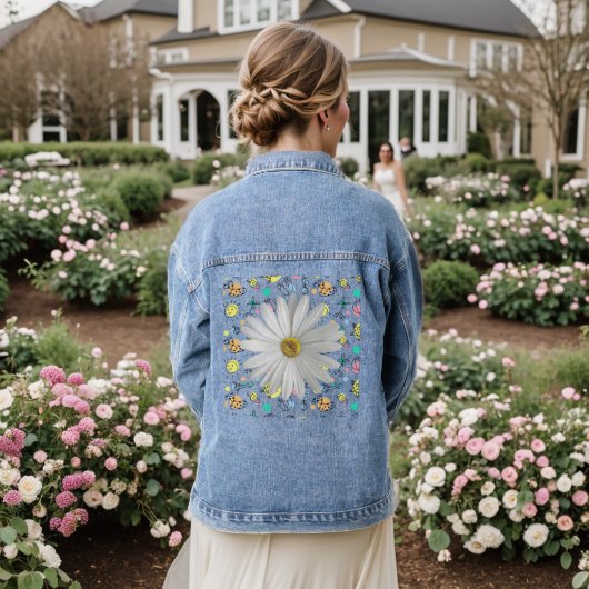Denim jas Daisy Floral Denim Jacket (Huwelijk Achterkant)