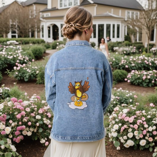Denim jas eieren uil denim jacket (Huwelijk Achterkant)