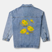 Denim Jas Gele Kuikens Bloemen Jacket (Achterkant)