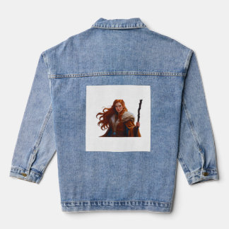 Denim jas met een roodharige vrouw jacket