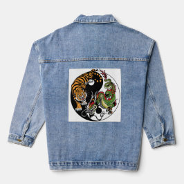 DENIM JAS TIJGER DRAAK CIRKEL JACKET