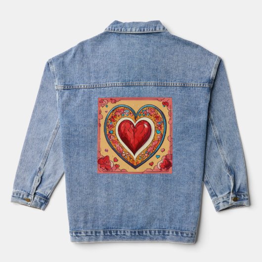 Denim jas, Traditionele Inkt: Kunst op stof Jacket (Achterkant)