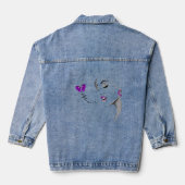 Denim Jas Zingende Vlinders Vrouwen Meisjes Denim Jacket (Achterkant)