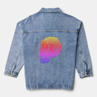 Denim jasje met schedelprint in zonsondergangkleur jacket
