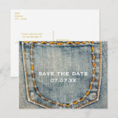 Denim Jean Gestikte Zak Aangepaste Postkaart Aankondigingskaart (Voorkant / Achterkant)