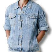 Denim Jean Jacket zwangerschap We hebben een tweel