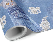 Denim Jean pockets, Kittens en Lace Cadeaupapier (Rol Hoek)