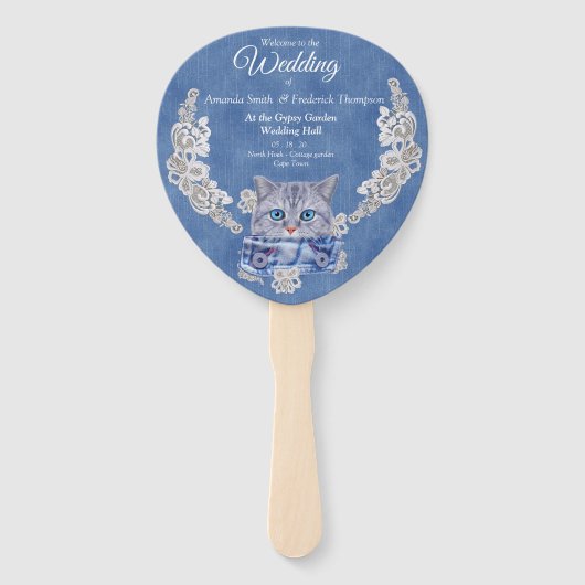 Denim Jean pockets, Kittens en Lace Handwaaier (Voorkant)