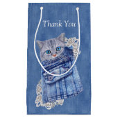 Denim Jean pockets, Kittens en Lace Klein Cadeauzakje (Voorkant)