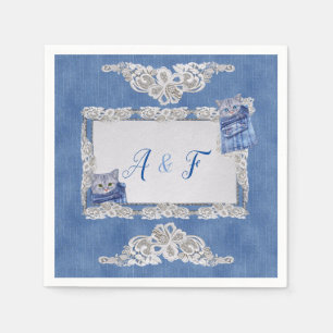 Denim Jean pockets, Kittens en Lace Servet