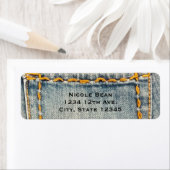 Denim Jean Stitched Pocket Custom Invitation Etiket (Insitu)