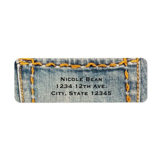 Denim Jean Stitched Pocket Custom Invitation Etiket (Voorkant)