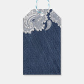 Denim Jean & White Lace Elegant Bridal Wedding Cadeaulabel (Achterkant)