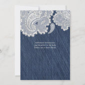 Denim Jean & White Lace Wedding Invitations (Dos)