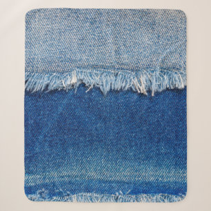 Denim jeans achtergrond. Gedrukte denim stof met b Sherpa Deken