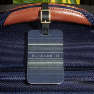 Denim Jeans Blauw Grijs Kleurlijnen Bagagelabel