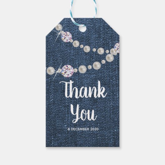 Denim, jeans gift label cadeaulabel (Voorkant)