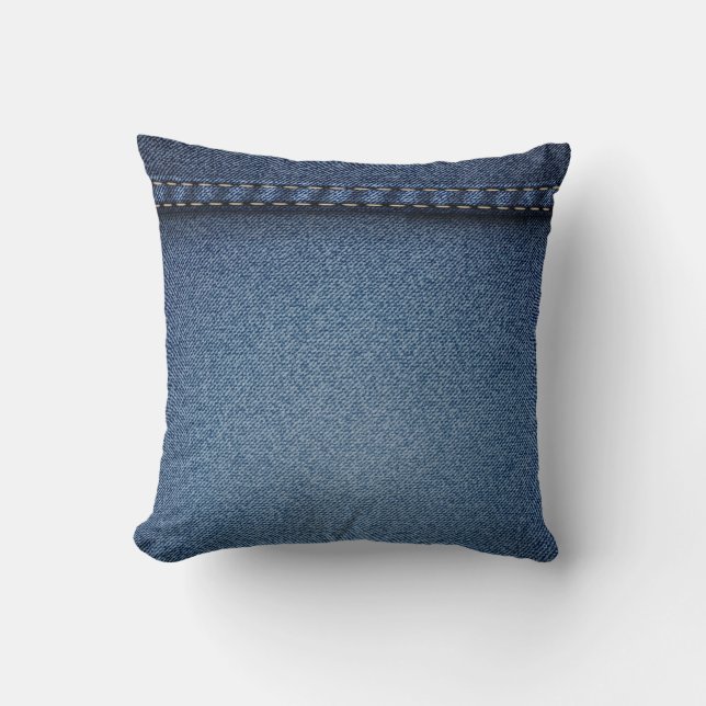 Denim jeans textuur kussen (Voorkant)
