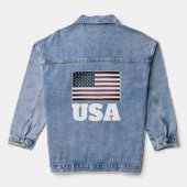 Denim jeansjasje met  Amerikaanse vlag Denim Jacket (Achterkant)