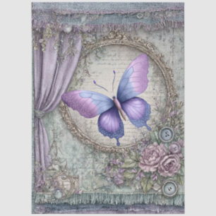 Denim & Kant Bloemen Fantasy Vlinder Decoupage Tissuepapier