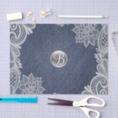 Denim & Kant Rustiek Glam Elegant Monogram Initiaa Tissuepapier (Craft)