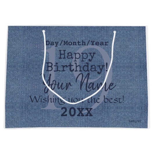 Denim Kijk  Gift Bag HAMbyWG Groot Cadeauzakje (Voorkant)