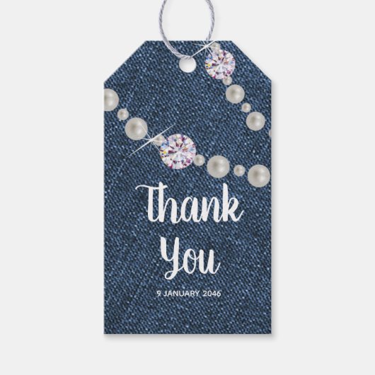 Denim label, label jeans cadeau cadeaulabel (Voorkant)