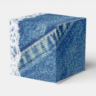 Denim & Lace Bedrukte Trouw Favor Dozen Custom Bedankdoosjes