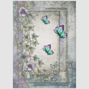 Denim & Lace Bloemen Fantasy Vlinders Decoupage Tissuepapier