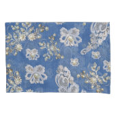 Denim - Lace Ivory Pearls herkent Patroon Kussensloop (Voorkant)