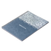 Denim & Lace Personalized Rustic Journal Notitiebo Notitieboek (Linkerzijde)