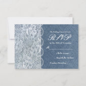 Denim & Lace Rustic Romance Wedding Carte RSVP (Devant)