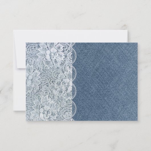 Denim & Lace Rustic Romance Wedding Carte RSVP (Dos)