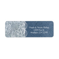 Denim & Lace Rustic Uitnodigingskaart Adreslabels
