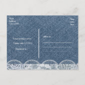 Denim & Lace Rustieke Save The Date Huwelijksansic Aankondigingskaart (Achterkant)
